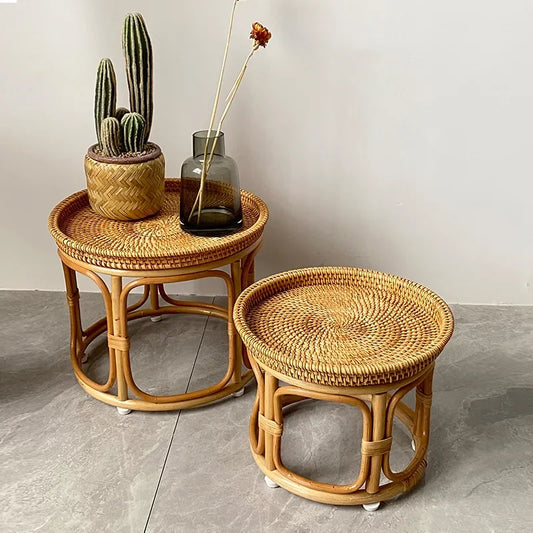 Creative Handmade Rattan Weaved Tea Table