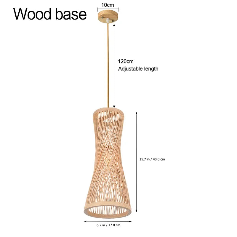 Japanese Bamboo Rattan Woven Ceiling Hanging Light