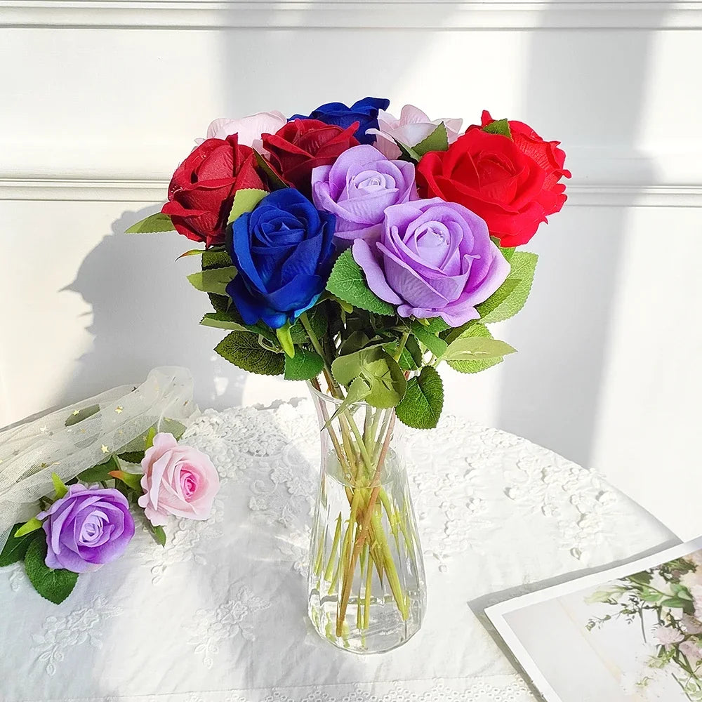 5Pcs Artificial Flowers Bouquet Silk- Rose Flower