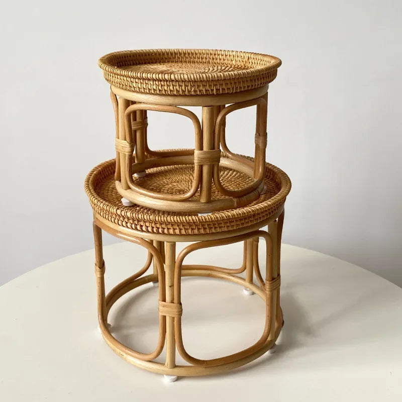 Creative Handmade Rattan Weaved Tea Table
